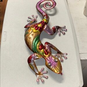 Colorful Metal Gecko Wall Art